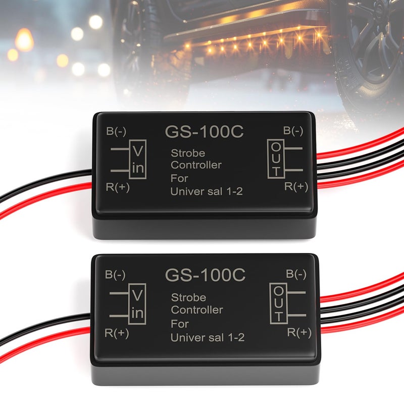 BJZ 2Pcs Flash Strobe Controller 12V 24V GS-100C Auto Car Flasher Module for Tail Side Clearance Top LED Lights Brake Stop Warning Grille Bumper Lights - Image 1